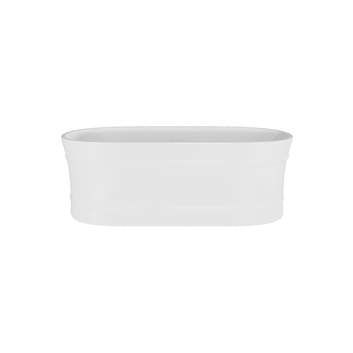 [BBFS178] Contemporary Elegant Oval Freestanding Modern Double Ended Bath with Layered Rim Design - Choice of Size - Cutout