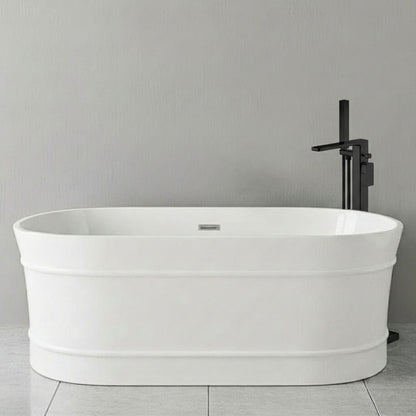 [BBFS178] Contemporary Elegant Oval Freestanding Modern Double Ended Bath with Layered Rim Design - Choice of Size - Silo