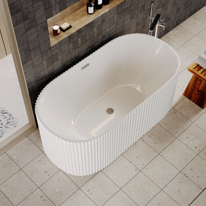 [BBFS179] Contemporary Curved Freestanding Bath, Modern Ribbed Design - Choice of Size - Lifestyle 2