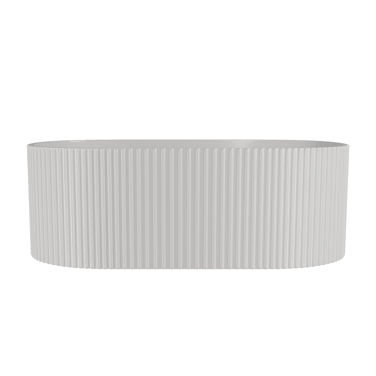 [BBFS180] Contemporary Curved Freestanding Bath, Modern Ribbed Design - Choice of Size - Cutout