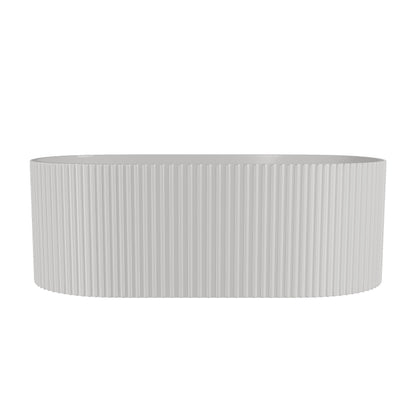 [BBFS180] Contemporary Curved Freestanding Bath, Modern Ribbed Design - Choice of Size - Cutout