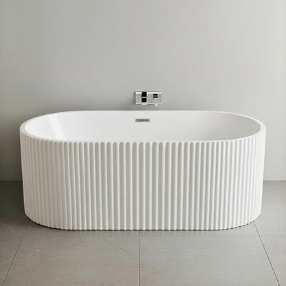 [BBFS180] Contemporary Curved Freestanding Bath, Modern Ribbed Design - Choice of Size - Silo