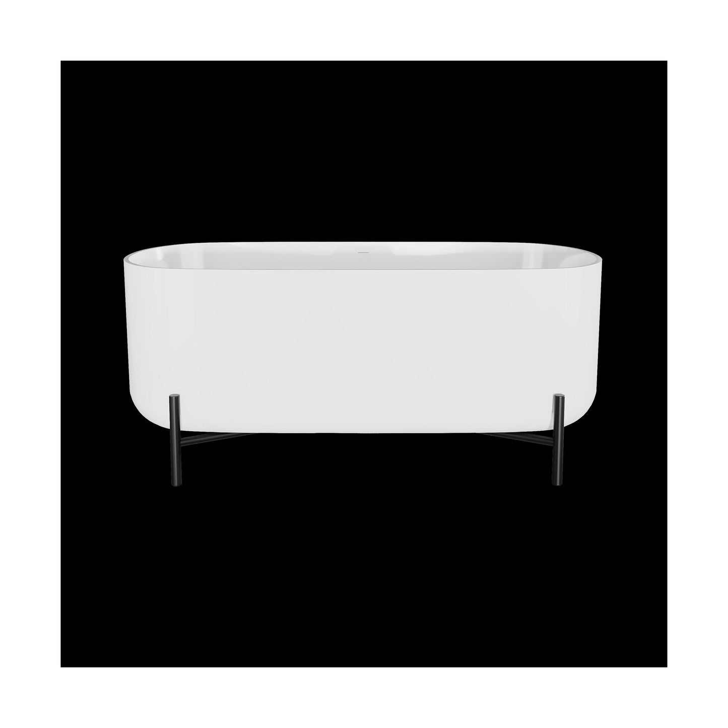 [BBFS182] Contemporary Oval Freestanding Bath with Stand - Choice of Size - Cutout