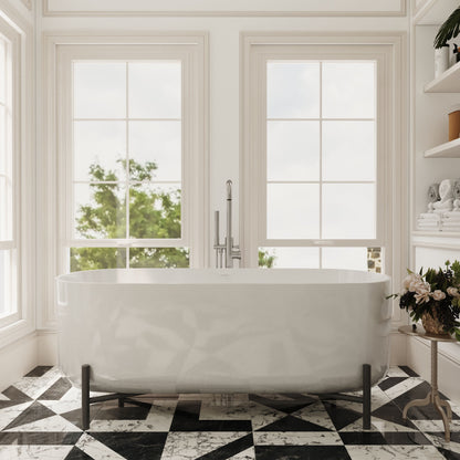 [BBFS183] Contemporary Oval Freestanding Bath with Stand - Choice of Size - Lifestyle 1