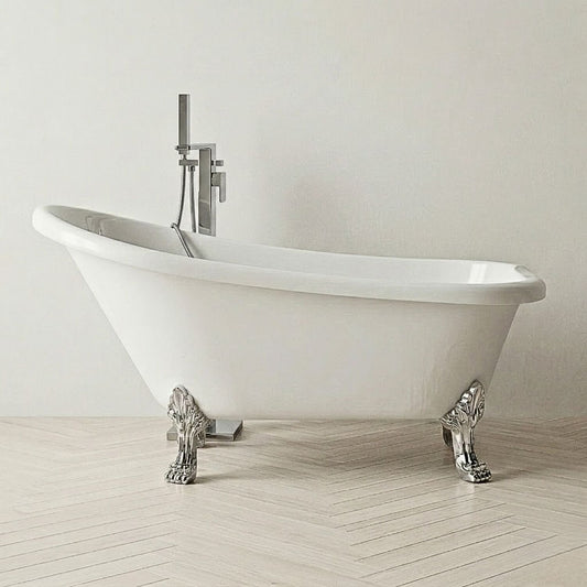 [BBFS184] Traditional Roll Top Slipper Freestanding Bath with Feet - Choice of Size - Silo