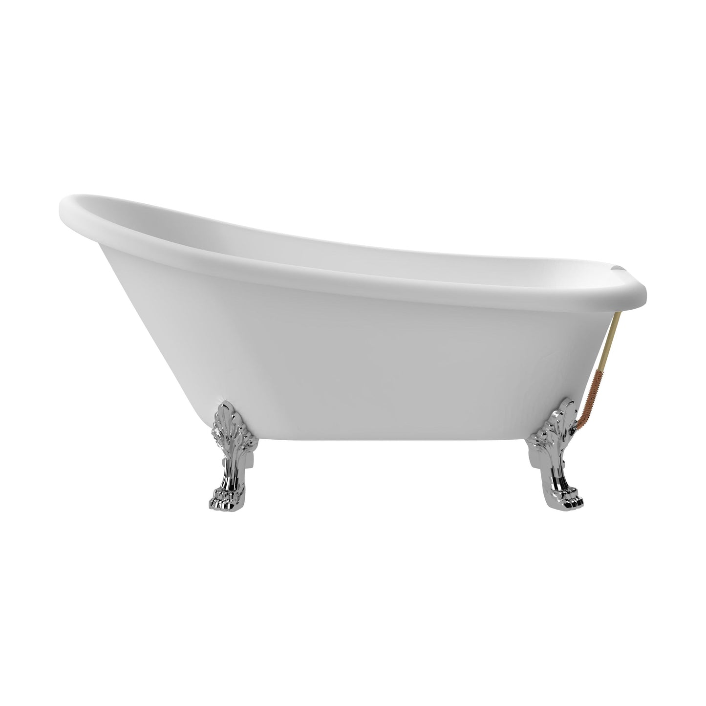 [BBFS185] Traditional Roll Top Slipper Freestanding Bath with Feet - Choice of Size - Cutout