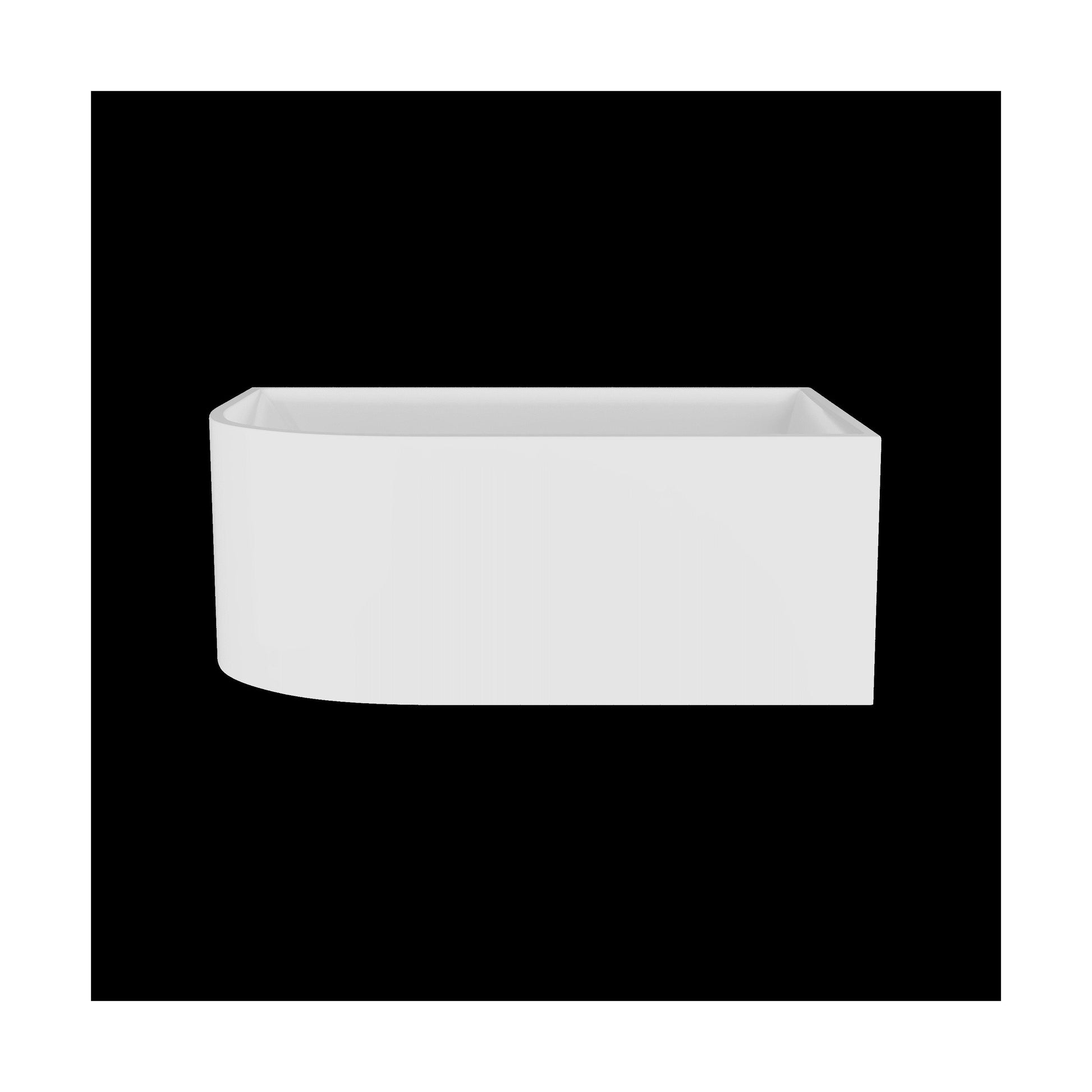[BBFS187R] Contemporary Corner Freestanding Bath, Left or Right Hand J Shaped Bath - Choice of Size - Cutout