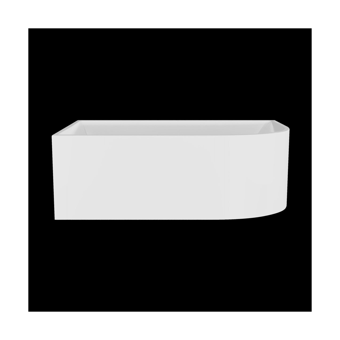 [BBFS188L] Contemporary Corner Freestanding Bath, Left or Right Hand J Shaped Bath - Choice of Size - Cutout
