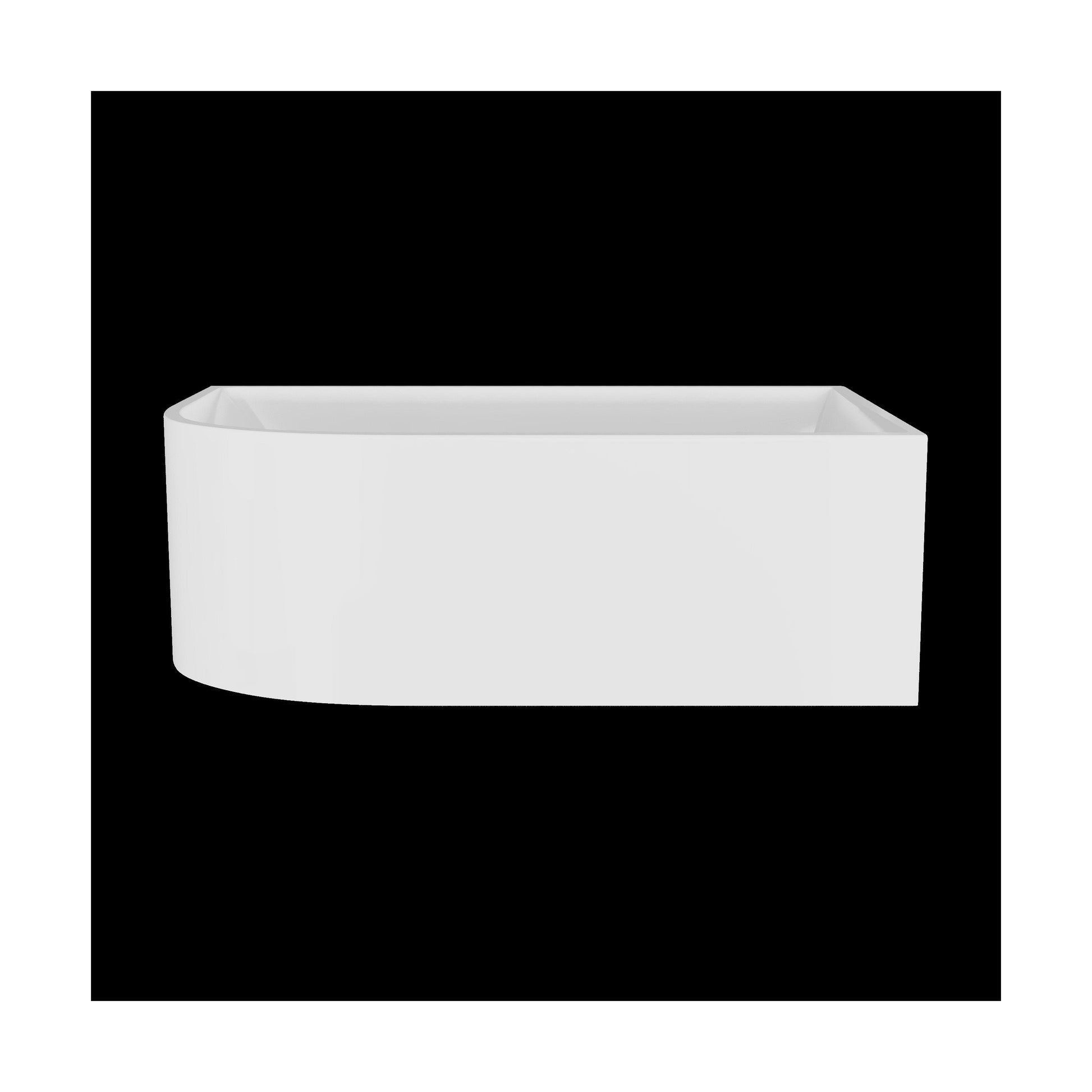 [BBFS188R] Contemporary Corner Freestanding Bath, Left or Right Hand J Shaped Bath - Choice of Size - Cutout