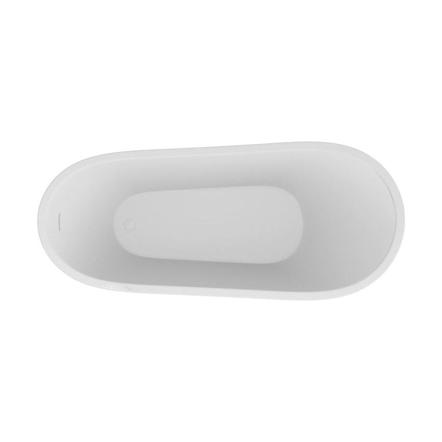 [BBFSB204-A] Modern Slipper Freestanding Bath, Single Ended Raised Back, Luxury Soaking Bath - 1660 x 725mm - Cutout