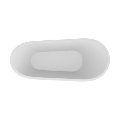 [BBFSB204-A] Modern Slipper Freestanding Bath, Single Ended Raised Back, Luxury Soaking Bath - 1660 x 725mm - Cutout