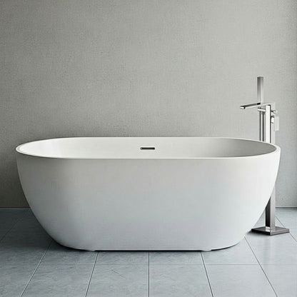 [BBFSB308-A] Oval Freestanding Bath, Double Ended, 1600 x 850mm - Gloss White Finish - Silo