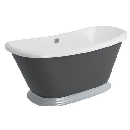 [BBFSB310HG] Traditional Freestanding Boat Bath, Double Ended, 1770mm - Grey - Cutout