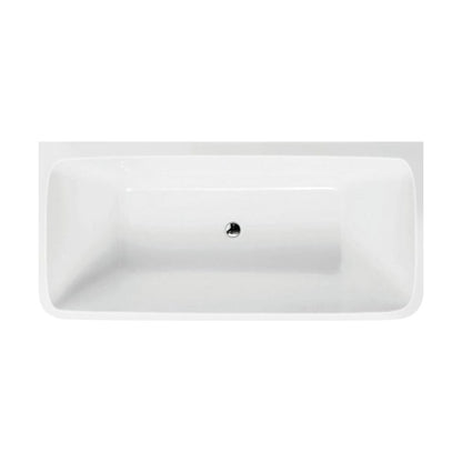 [BBFSB311] Modern Square Back To Wall Double Ended Bath, 1800 x 800 x 840mm - Cutout
