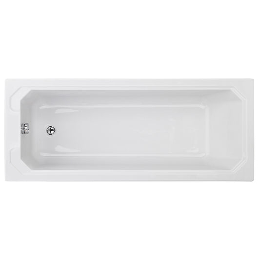 Balterley Harrington Traditional Straight Single Ended Shower Bath Tub, 1700mm x 700mm - White