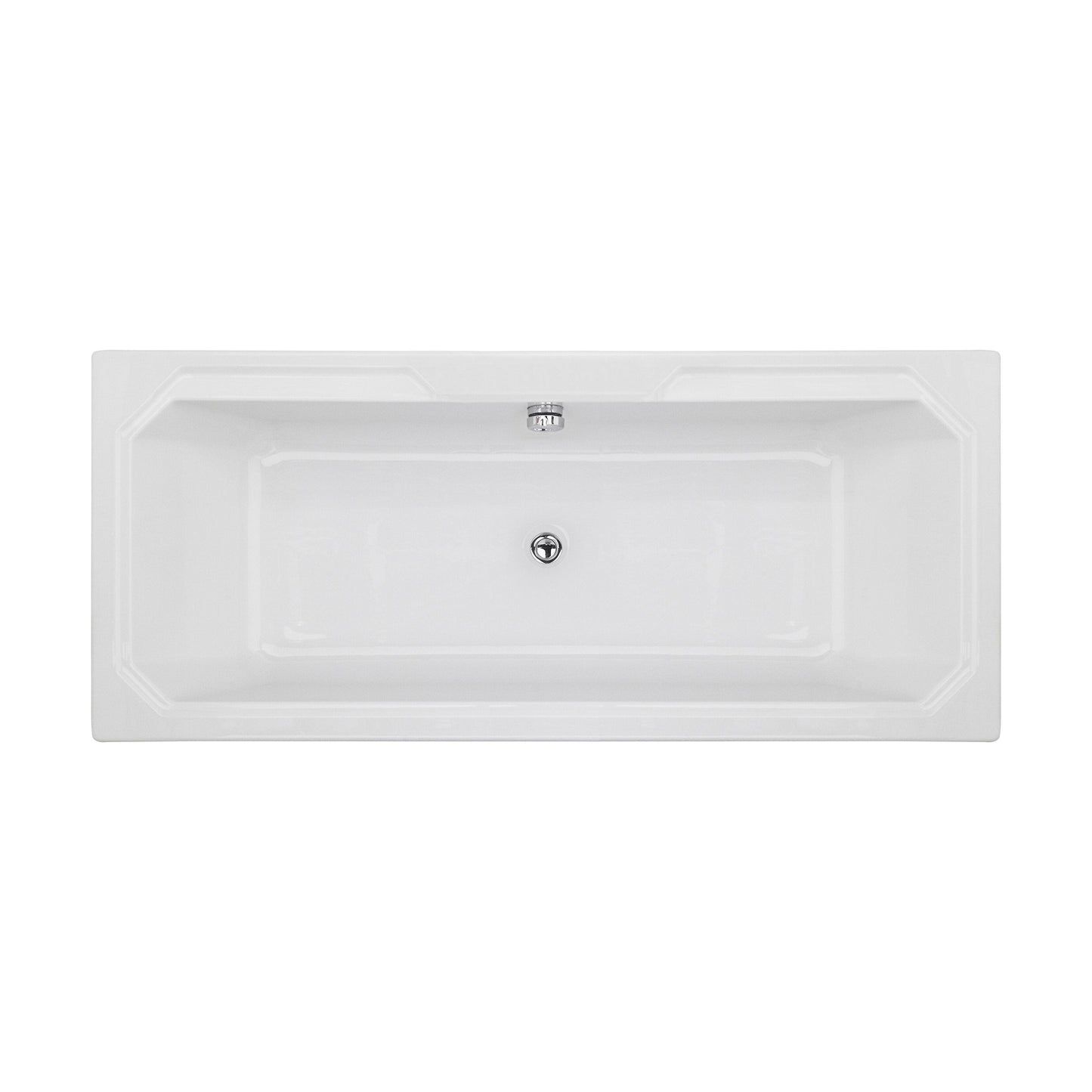 [BBHA114] Balterley Harrington Traditional Straight Double Ended Shower Bath Tub, 1800mm x 800mm - White - Cutout
