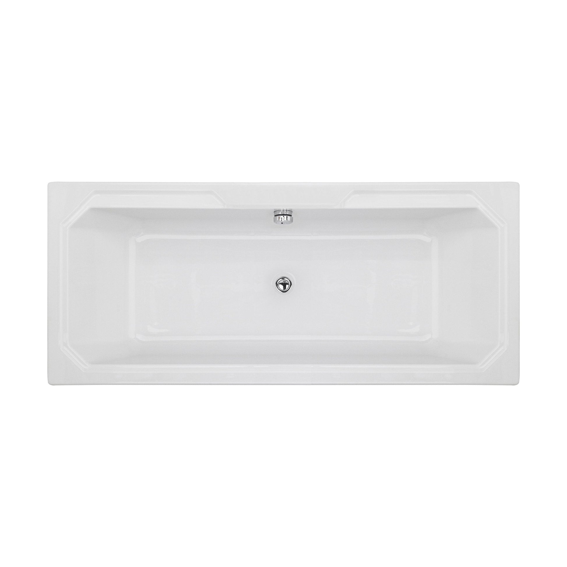 [BBHA114] Balterley Harrington Traditional Straight Double Ended Shower Bath Tub, 1800mm x 800mm - White - Cutout