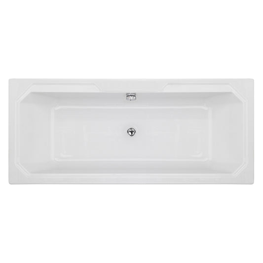 Balterley Harrington Traditional Straight Double Ended Shower Bath Tub, 1800mm x 800mm - White