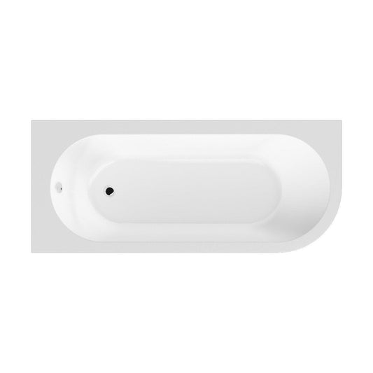 [BBKI005L] Kingsley Left Hand Back to Wall Corner J Shaped Bath Tub and Panel - 1700mm - Balterley - Cutout