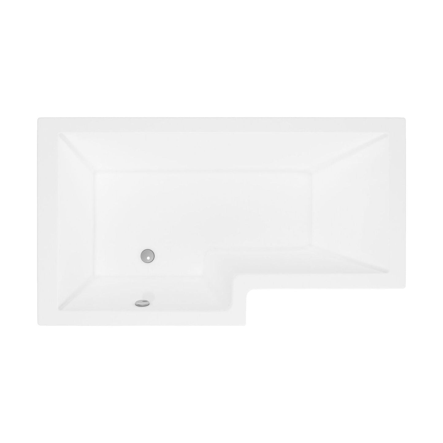[BBL16PL] Contemporary L Shaped Bath & Side Panel Left Hand, 1600 x 850 x 390mm - Cutout