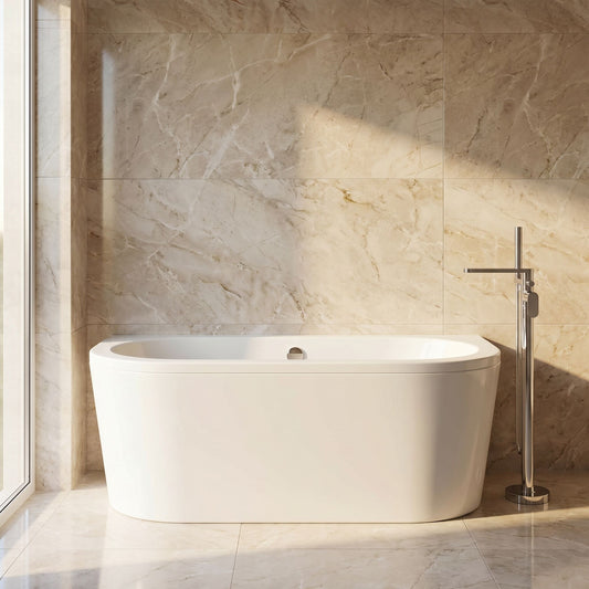 [BBLI003] 1700 x 750 Curved Back To Wall Bath & Panel - Silo