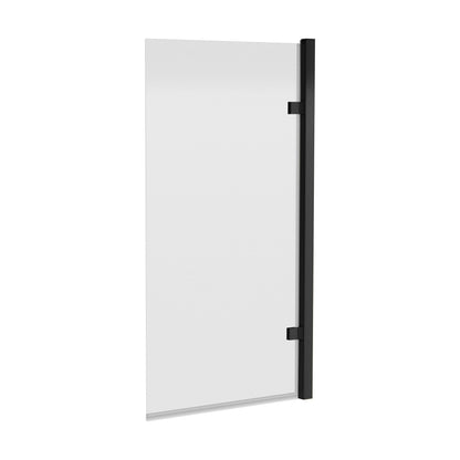 [BBNSSQ7BP] Contemporary 8mm Toughened Safety Glass Reversible Hinged Straight Shower Bath Screen - Choice of Colour - Cutout