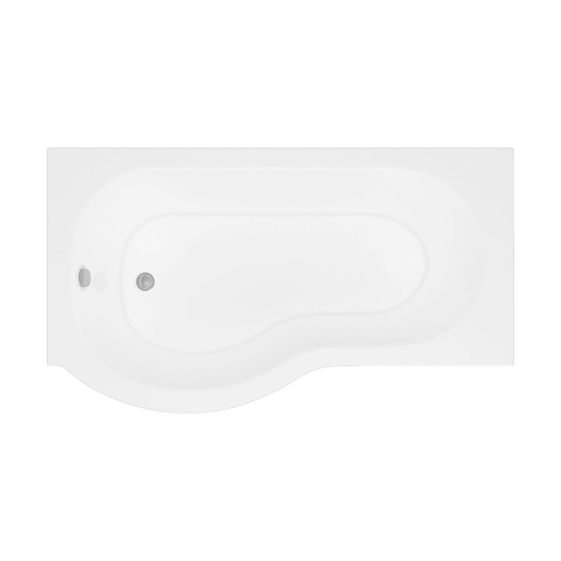 [BBP17PL] Modern Bathroom P Shaped Bath & Panel, 1700 x 850 x 415mm, Left Hand - Cutout