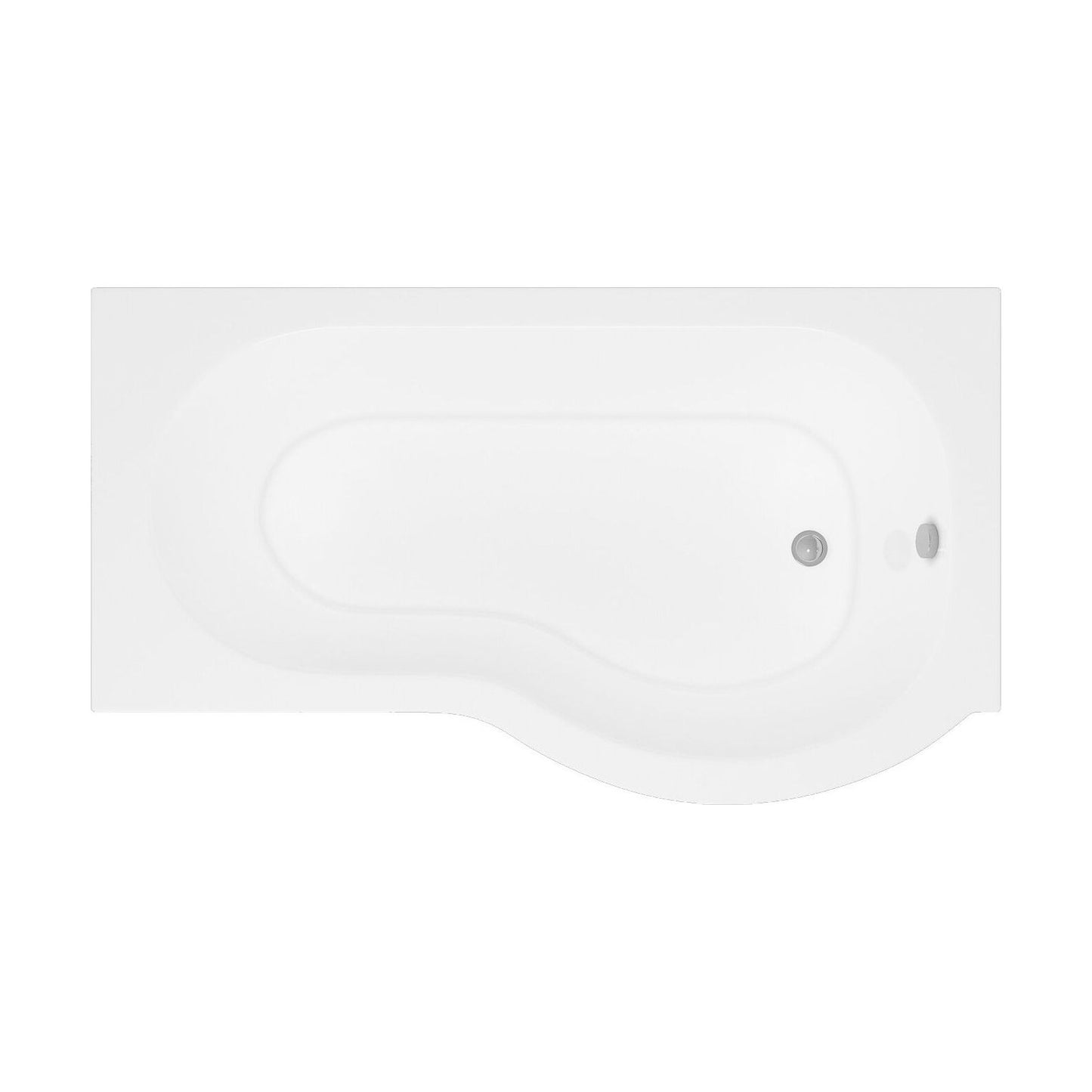 [BBP17PR] Modern Bathroom P Shaped Bath & Panel, 1700 x 850 x 415mm, Right Hand - Cutout
