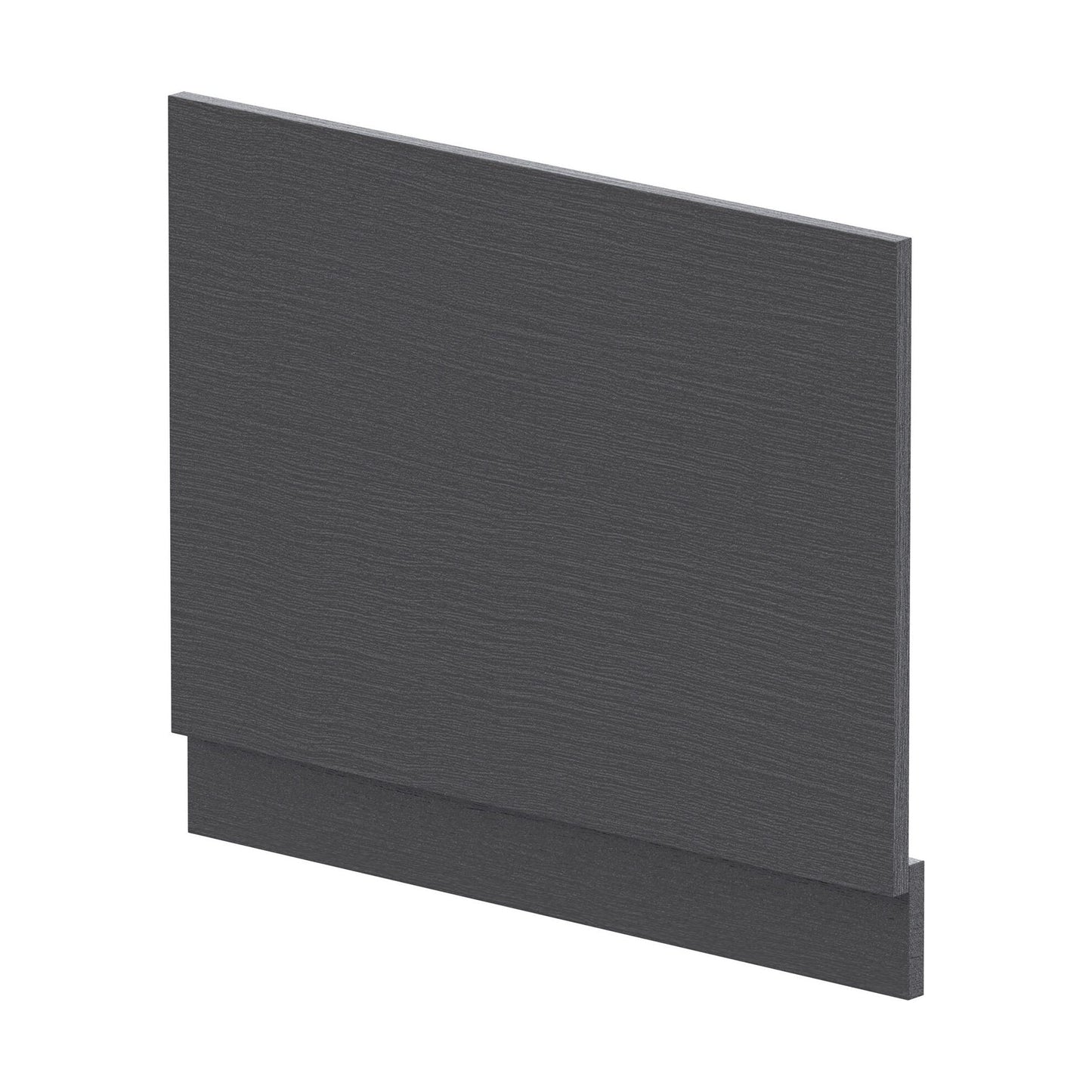[BBPA2211] 700mm Edge/Power Straight End Bath Panel & Plinth - Textured Woodgrain Graphite Grey - Cutout
