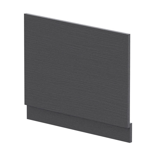 [BBPA2211] 700mm Edge/Power Straight End Bath Panel & Plinth - Textured Woodgrain Graphite Grey - Cutout