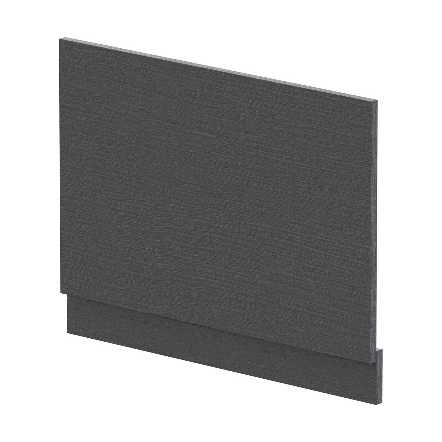 [BBPA2212] 750mm Edge/Power Straight End Bath Panel & Plinth - Textured Woodgrain Graphite Grey - Cutout