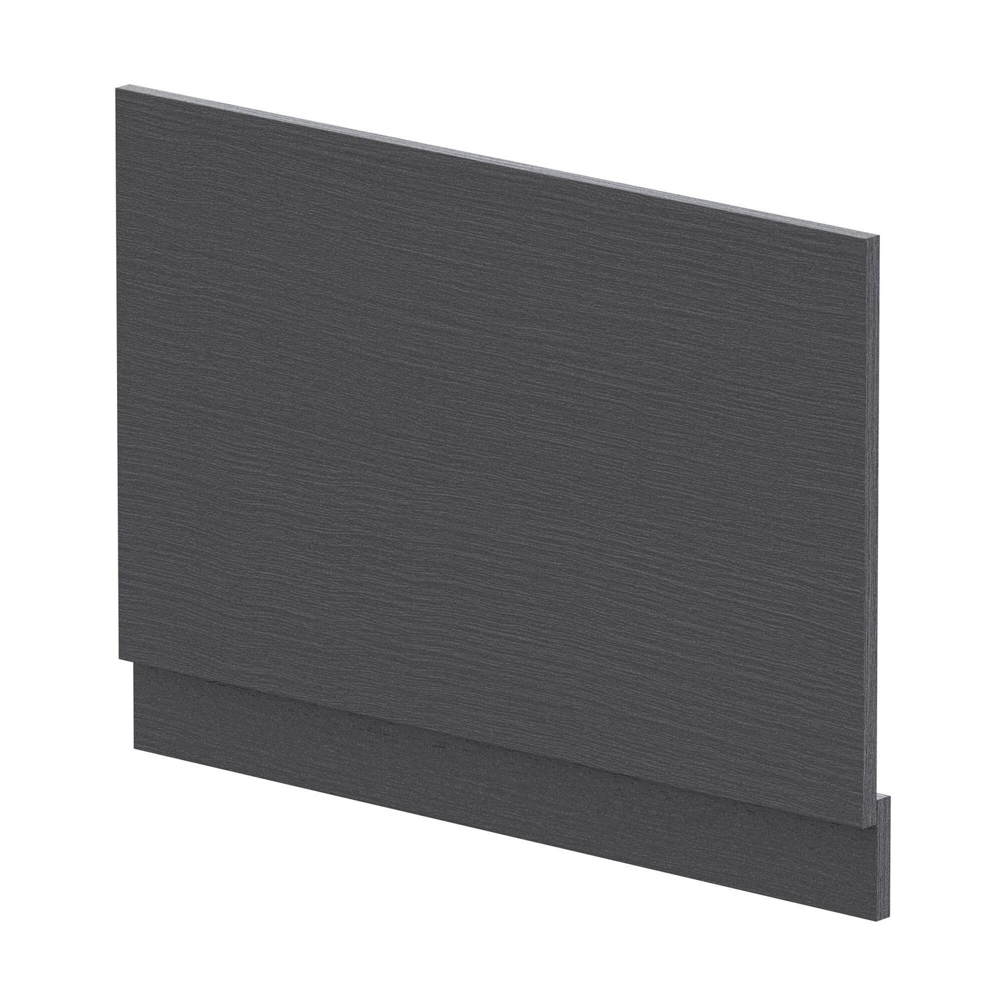 [BBPA2213] 800mm Edge/Power Straight End Bath Panel & Plinth - Textured Woodgrain Graphite Grey - Cutout