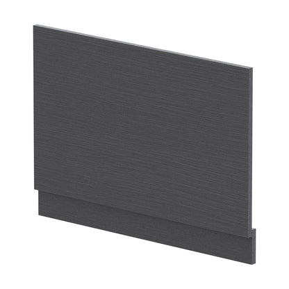 [BBPA2213] 800mm Edge/Power Straight End Bath Panel & Plinth - Textured Woodgrain Graphite Grey - Cutout