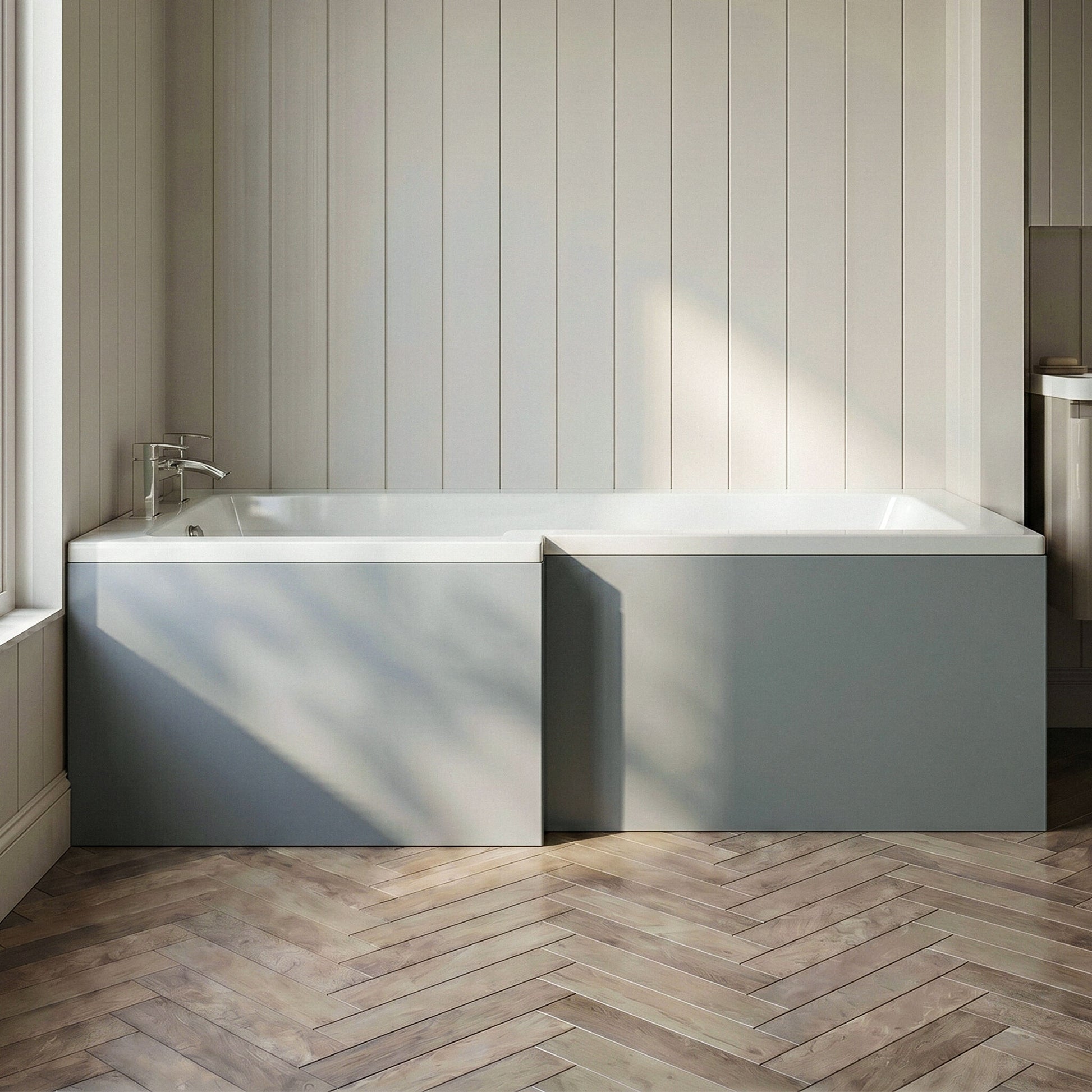 [BBPA2335] Chartley 1700mm Square Bath Front Panel - Choice of Colour - Silo