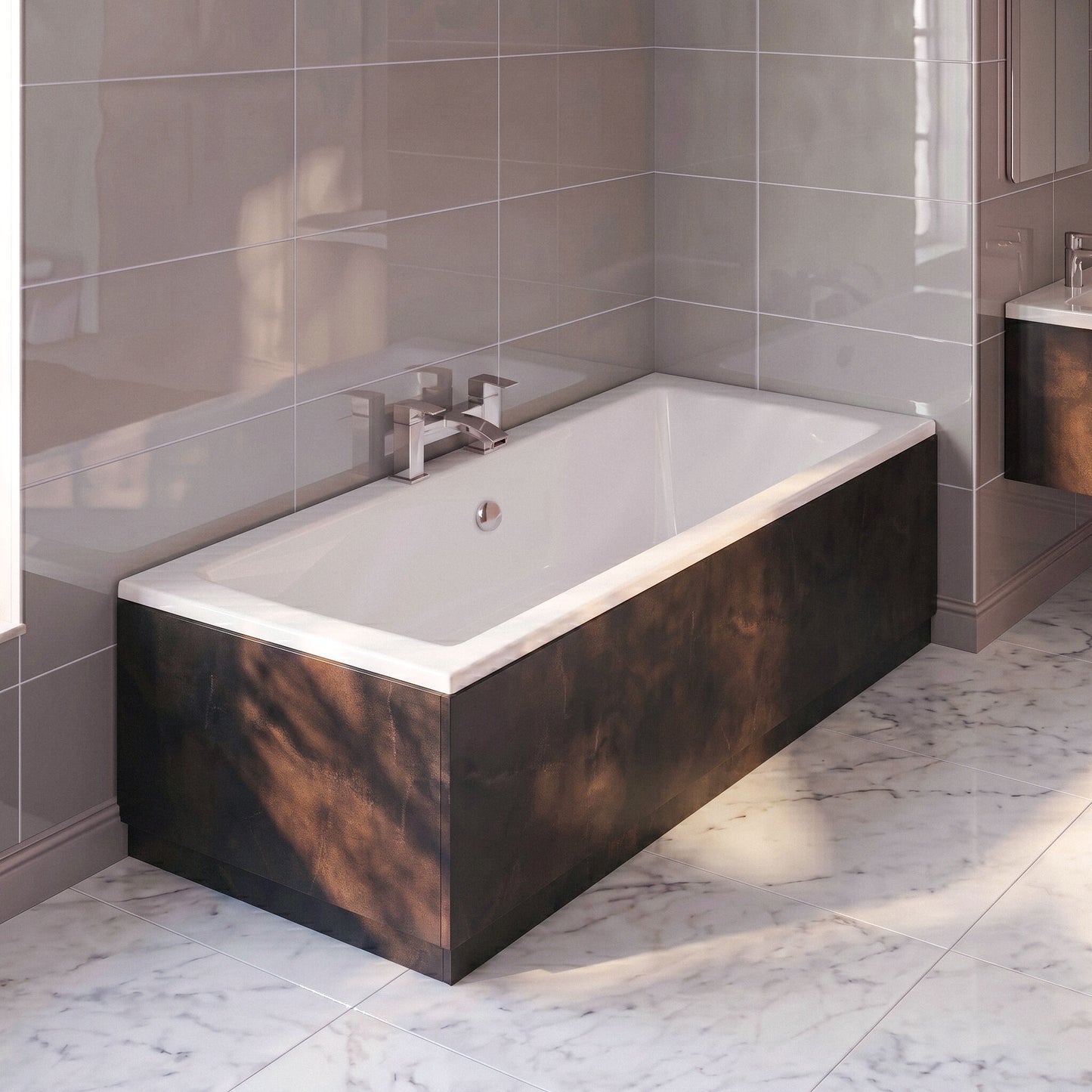 [BBPA2631] Contemporary 700mm Square Bath End Panel - Choice of Colour - Silo