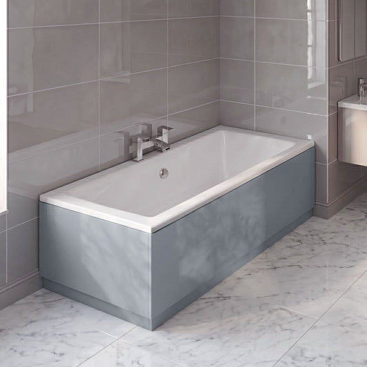 [BBPA270] 700mm Straight Reversible Bath End Panel & Plinth - Satin Grey - Silo