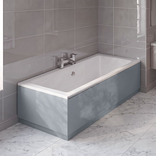 [BBPA272] 800mm Straight Reversible Bath End Panel & Plinth - Satin Grey - Silo
