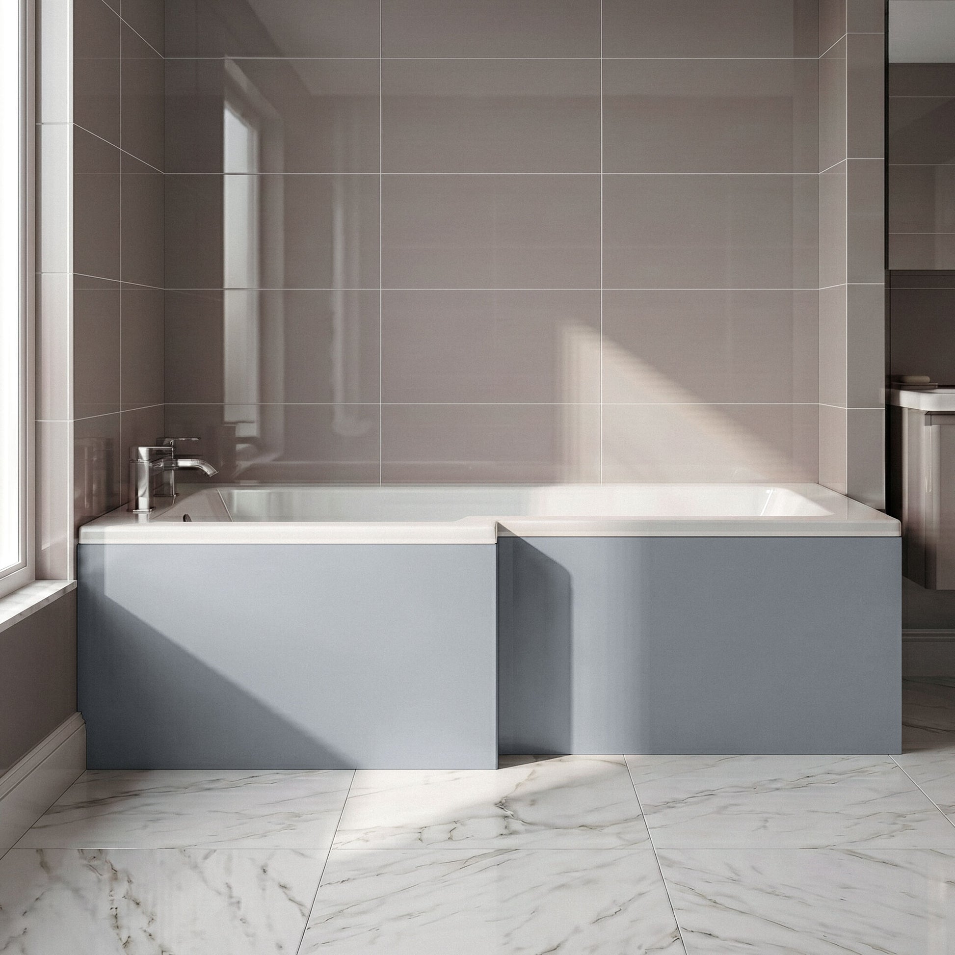 [BBPA273] Chartley 1700mm Square Bath Front Panel - Choice of Colour - Silo