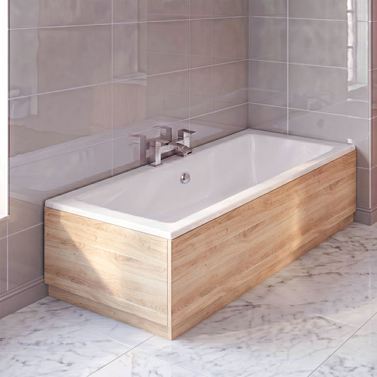 [BBPA3011] 700mm Straight Bath End Panel and Plinth - Bleached Oak - Silo