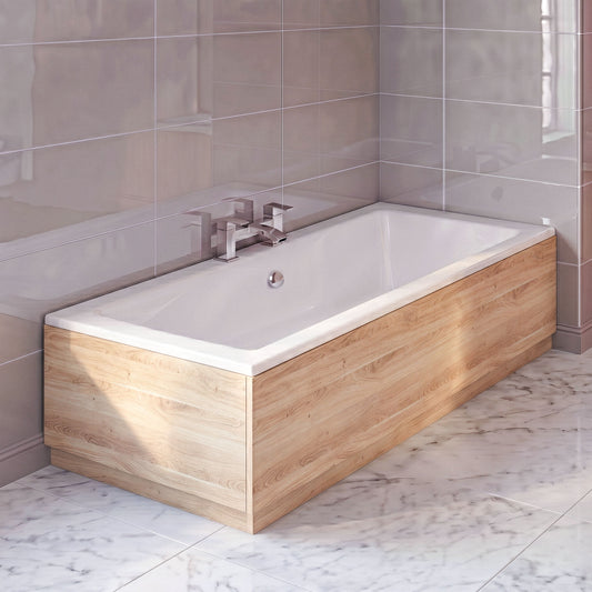 [BBPA3013] 800mm Straight Bath End Panel and Plinth - Bleached Oak - Silo