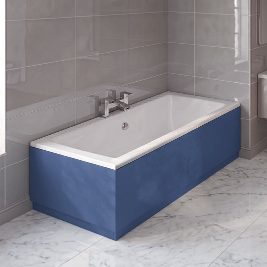 [BBPA370] 700mm Straight Reversible Bath End Panel & Plinth - Satin Blue - Silo