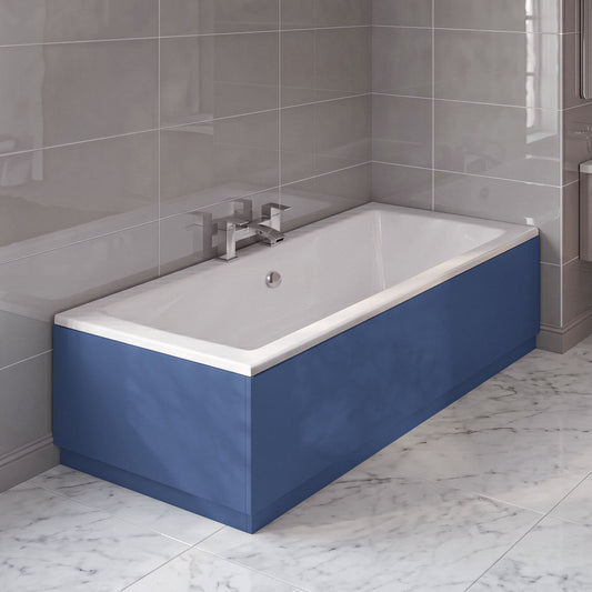 [BBPA372] 800mm Straight Reversible Bath End Panel & Plinth - Satin Blue - Silo