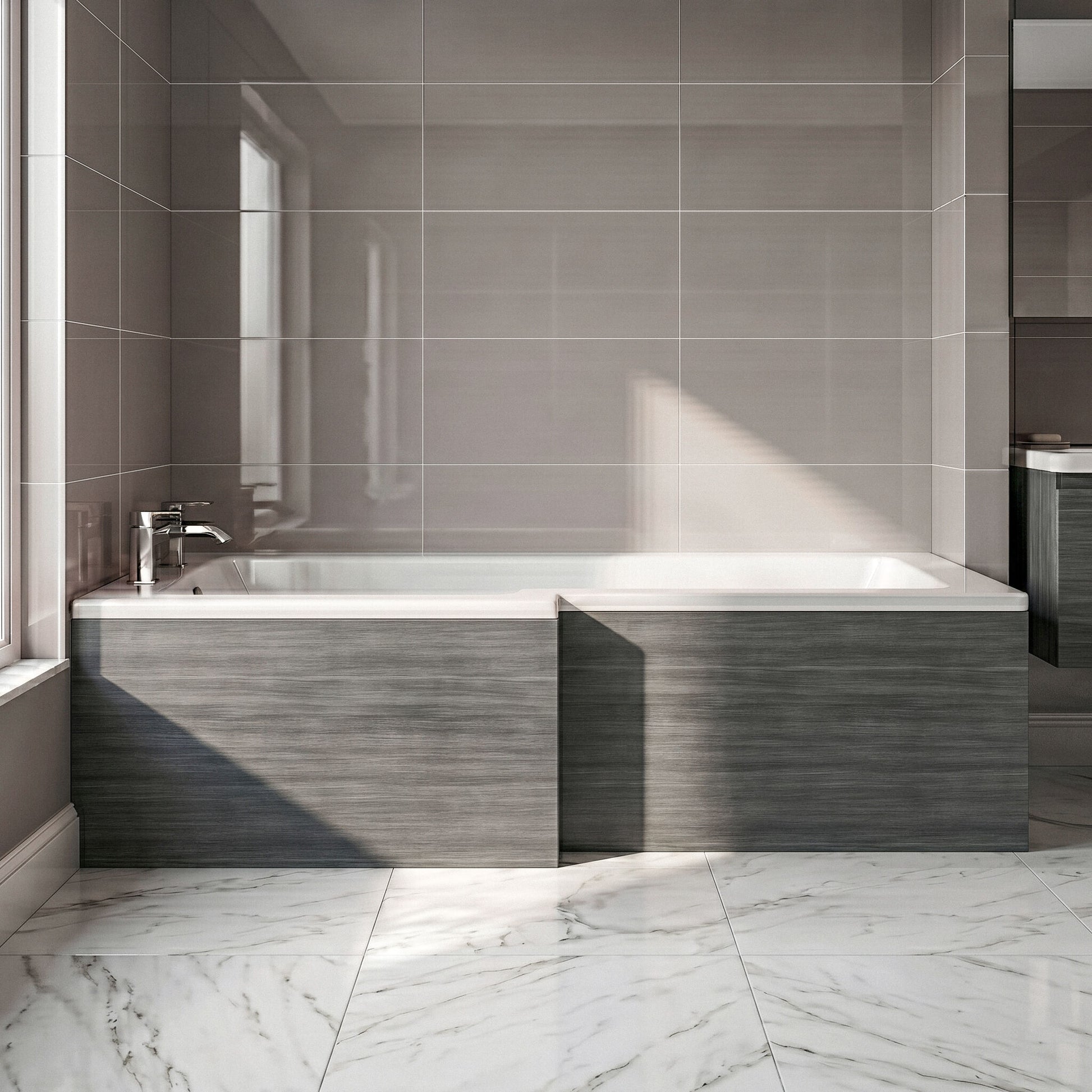 [BBPA535] Chartley 1700mm Square Bath Front Panel - Choice of Colour - Silo