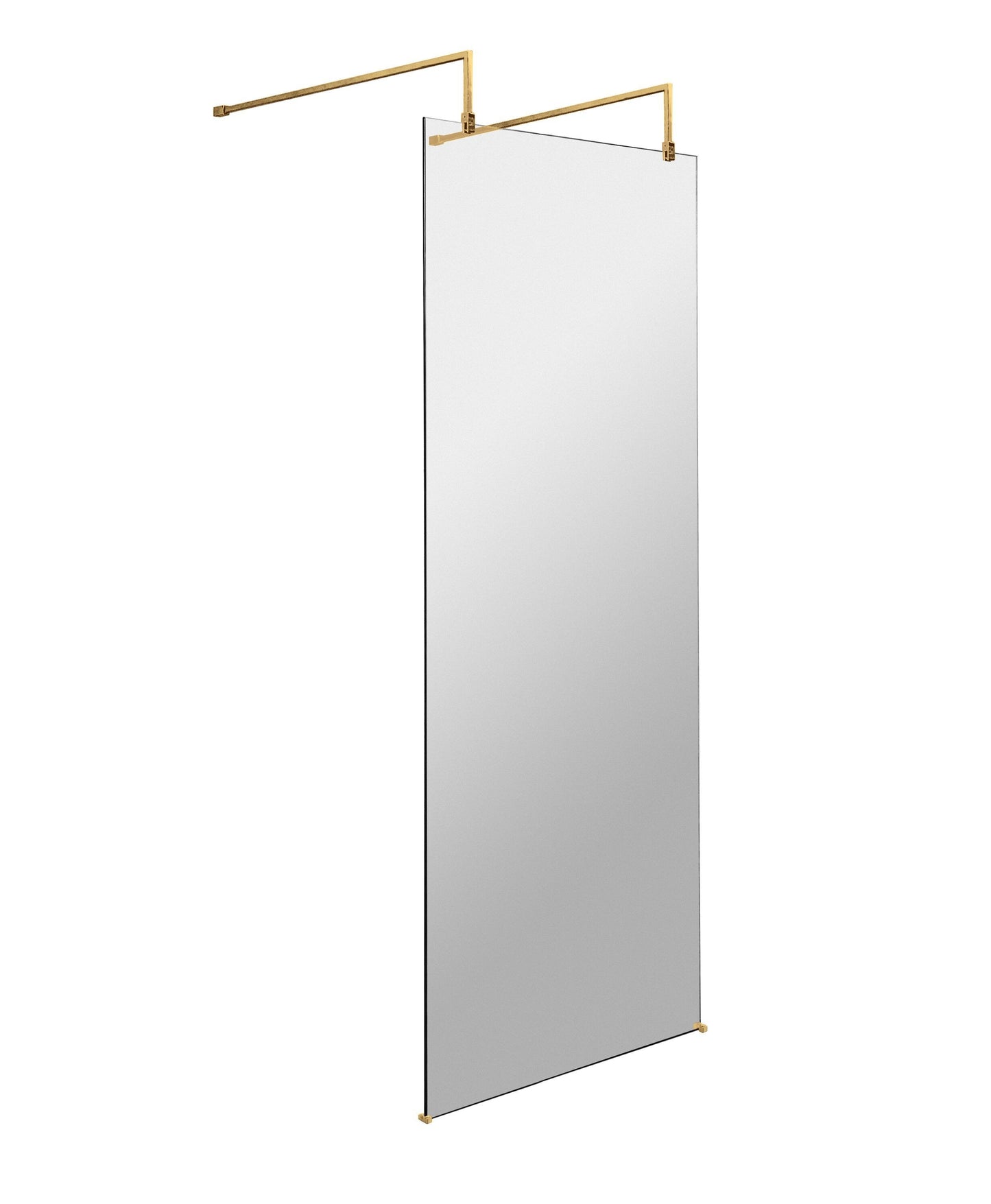 Hudson Reed 698mm Frameless Brushed Brass Wetroom Screen With Arms And Feet