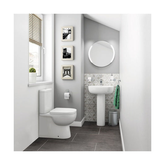 [BBRAFB30] Balterley Modern Bathroom Wall Mounted Round Towel Ring Durable Brass Construction, 196x180mm - Chrome Finish - Cutout