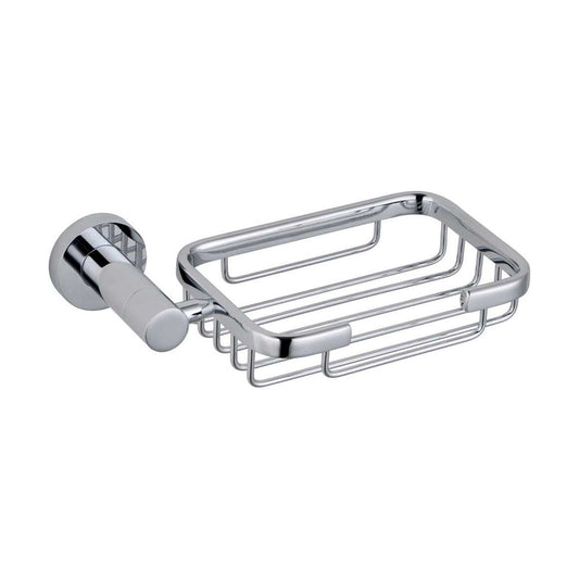 [BBRAFB35] Balterley Modern Rectangular Grill Wall Mounted Bathroom Soap Dish Holder Durable Brass Construction, 184x110mm - Chrome Finish - Cutout