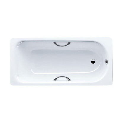 [BBS1001] Balterley Single Ended Rectangular Steel Enamel Bath Twin Grip Holes, 1700x700mm - Alpine White - Cutout