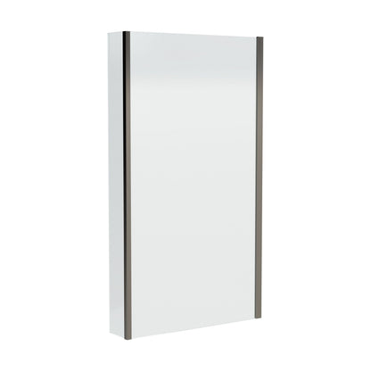 [BBSC27] Contemporary 6mm Toughened Safety Glass Square Fixed Bath Screen with Fixed Return - 1400 x 815 x 160mm - Brushed Pewter - Cutout