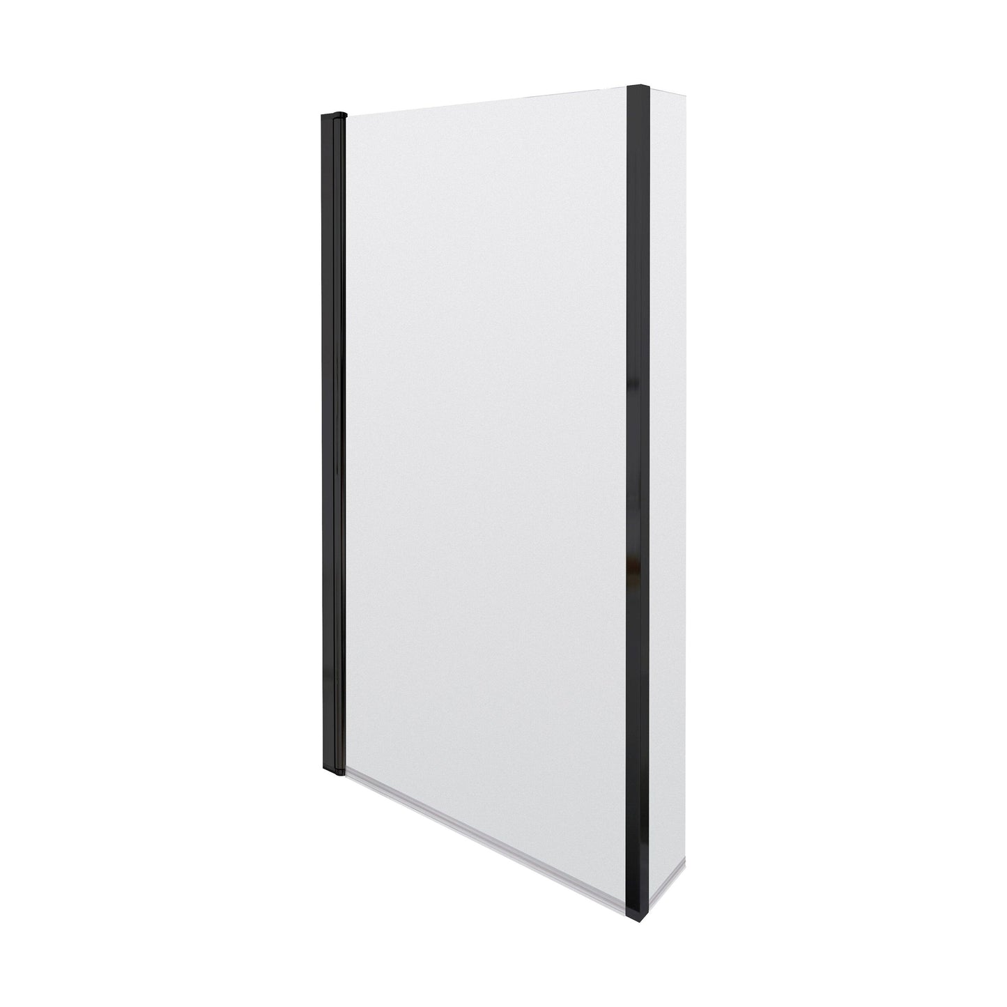 [BBSCBS7BP] 6mm Toughened Safety Glass L Shaped Reversible Bath Screen with Fixed Return - Black - Cutout