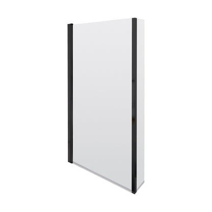 [BBSCBS7BP] 6mm Toughened Safety Glass L Shaped Reversible Bath Screen with Fixed Return - Black - Cutout